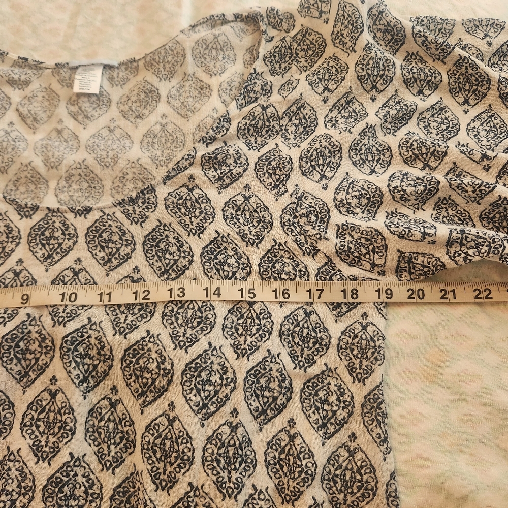 Eberjey Kaftan Tunic Cover Up Damask Print Bohoemian Mini Beach Dress S M - Picture 7 of 13